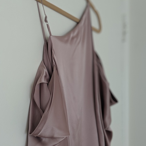 New PARKER Camille Asymmetric Silk Satin Dress - Picture 8 of 8